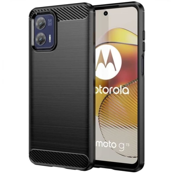 Fodral till Motorola Moto G73 - Stötsäkert skyddsfodral Carbon TPU Silikon Svart