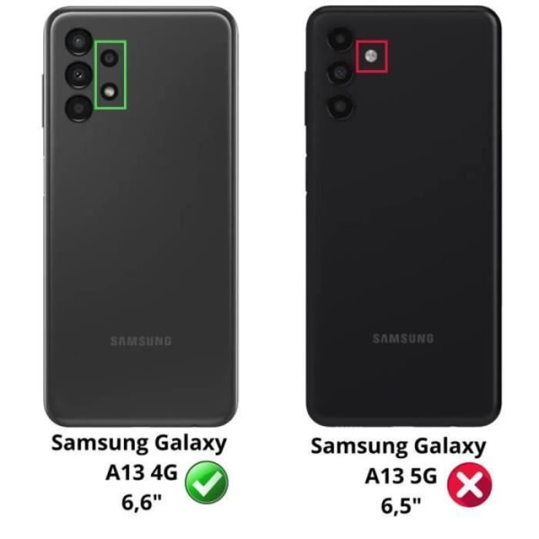 Fodral för Samsung Galaxy A13 4G + x2 härdat glas - genomskinligt fodral Skyddsglas skärmskydd härdat glas