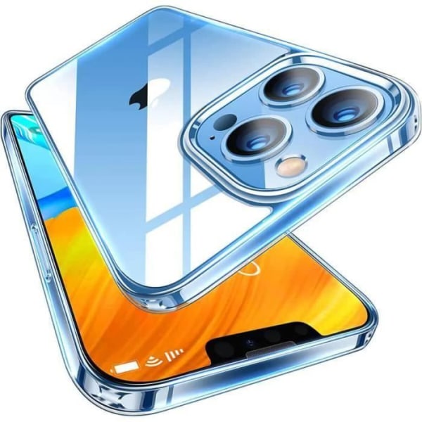 Fodral för iPhone 15 Pro + 2x härdat glas - fodralskydd Transparent glasskärmskydd härdat glas
