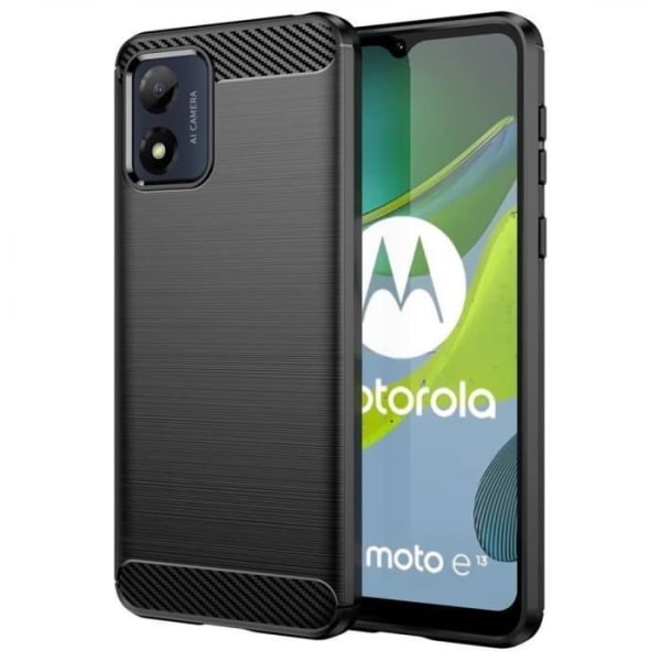 Fodral till Motorola Moto E13 - Stötsäkert skyddsfodral Carbon TPU Silikon Svart