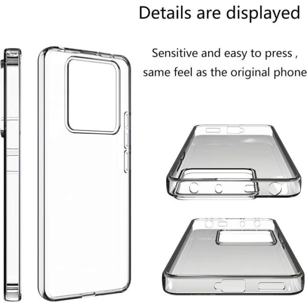 Fodral till Xiaomi Redmi Note 13 Pro 5G / Poco X6 5G + härdat glas - genomskinligt fodral Skyddsglas skärmskydd härdat glas
