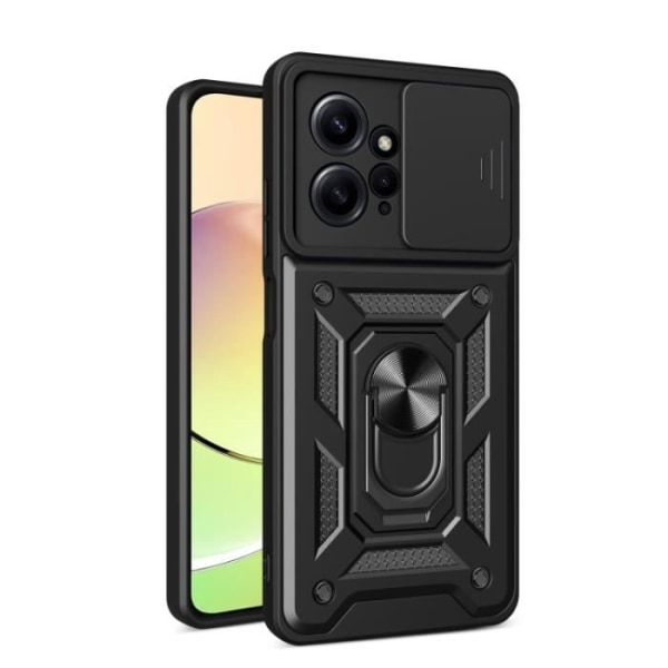 Fodral till Xiaomi Redmi Note 12 4G - Fodralskydd Magnetring Skyddskamera Stötsäker Svart