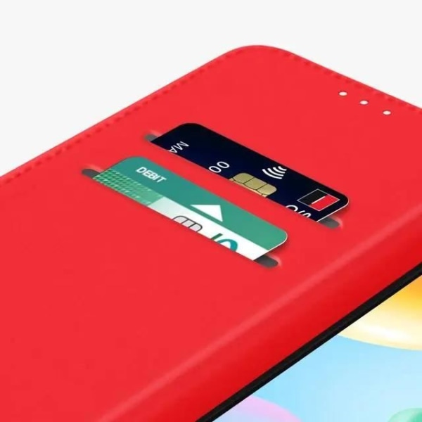 Fodral till Xiaomi Redmi 10 / 10 2022 Röd + Härdat glasfodral Cover Plånbok Glas skärmskydd