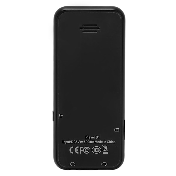 1,8 tommer MP3-afspiller Bluetooth 5.0 Understøtter FM-radio E-bog HD Støjreduktion 16GB Flashhukommelse Musikafspiller til Sport Sort 32GB Hukommelseskort