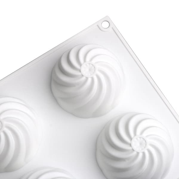 6 Hulrom Silikon Cyclone Rund Spiral Kake Baking Mousse Form