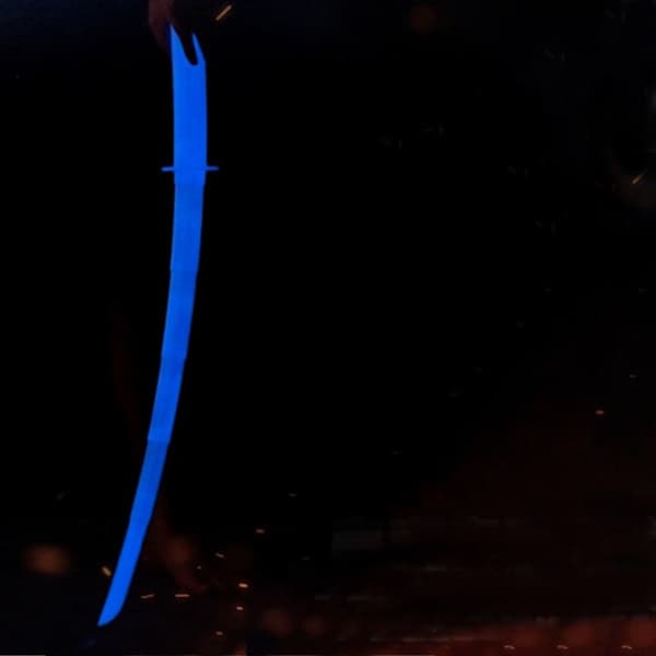 3D Gravity Katana Leksaker 3D-utskrift Fidget Samurai Leksak Blå-lysande