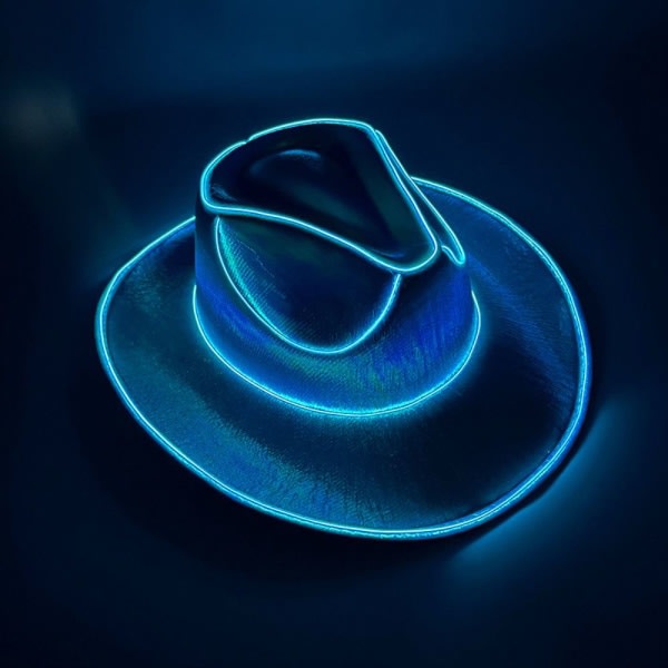 Langaton Led Cowboy Hat Iridescent Jazz Hat SININEN sininen