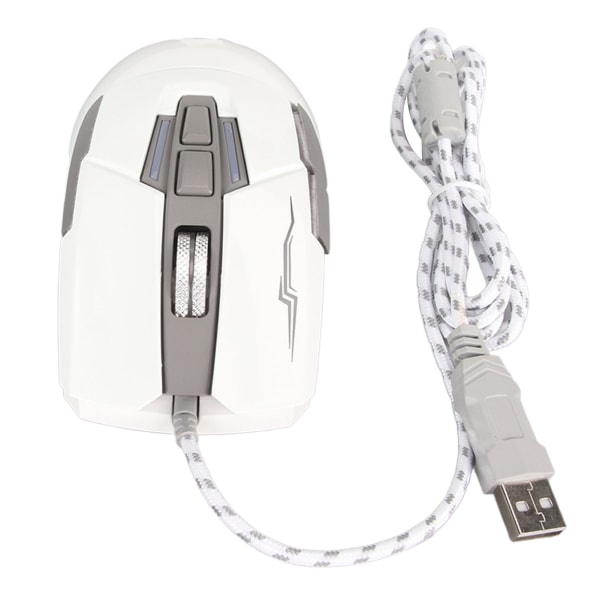 Urheiluauton muotoinen langallinen pelihiiri USB optinen tietokonehiiri LED-valo 4 säädettävää DPI:tä jopa 3200 tietokonehiiri valkoinen