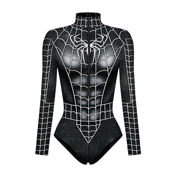 Ny Superhjälte Cosplay Sexig Spiderman Dräkt Bodysuit Halloween Karneval Party Kostym för Kvinnor D XL