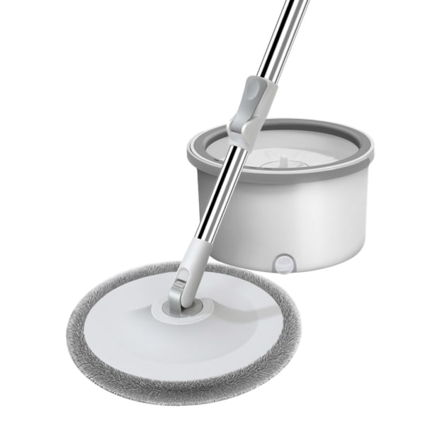Gulvmoppsett Kloakkseparering Håndvask gratis vått og tørt Dobbel bruksmopp i rustfritt stål for rengjøring Hvit moppsett med en pute