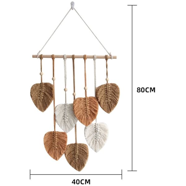 Löv Macrame Väggbonad Boho Rum Heminredning Vävd Estetisk Gobeläng Hem Rum Bröllopsdekoration