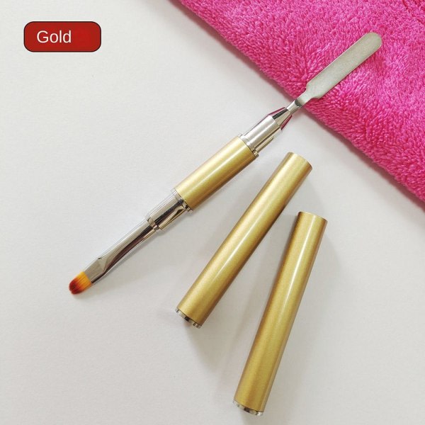 Dual-Ended Nail Art Brushes Gel Extension Builder GULD GULD GOLD
