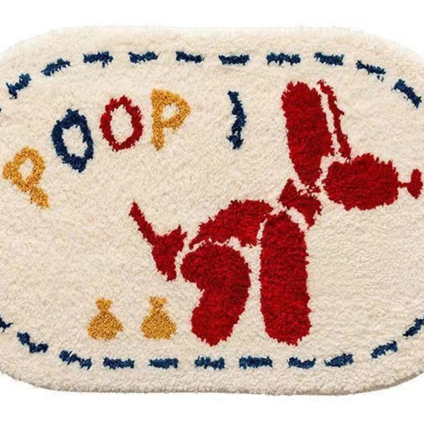 Badeværelsestæppemåtte Faux Cashmere Blødt Vandabsorbering Shaggy Badetæppe til Hund i stuen 60 X 90 cm / 23,6 X 35,4 tommer