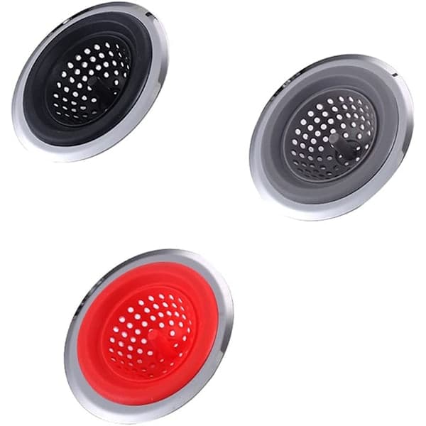 Dusch- och Handfatssil, 3-pack Avloppssil, Diskbänksplugg
