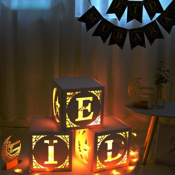 EID Hul Ballonkasse Med Lys GULD