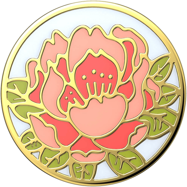 POPSOCKETS Emalj Blooming Peony Rosa Avtagbart Grepp med Ställfunktion Premium