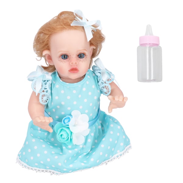 12 tum Reborn Baby Doll Naturtrogen Baby Girl Doll Toy Hårklämma Natflaska Nippel Set