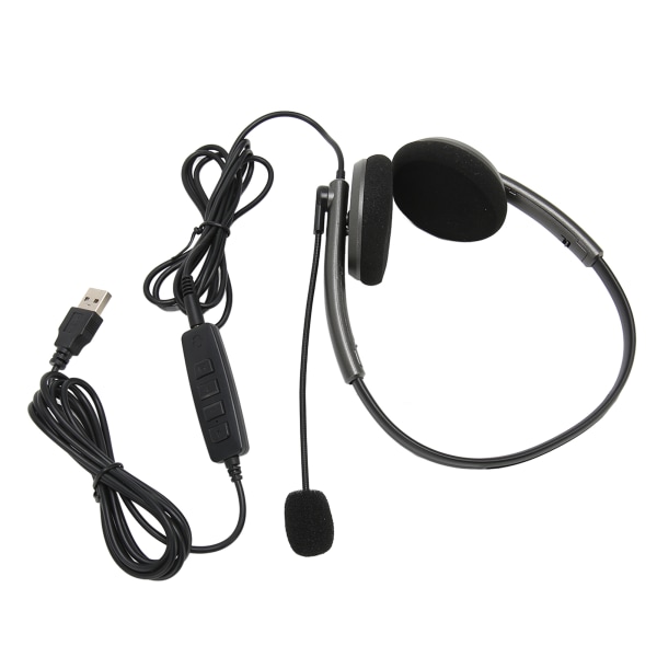 Call Center Headset Multifunktionellt Snyggt brusreducerande HD-samtal Hörselskydd Telefon Headset Space Grå USB