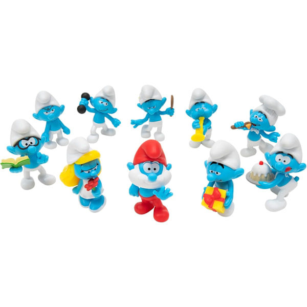 12-pak Smurf Figur Lekefigur Samling Modellpynt Kaketopper Barn Gaver