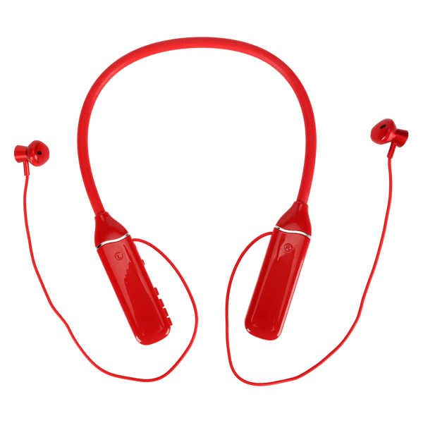 Bluetooth Nackbandshörlurar LED Power Display Minneskort Uppspelning Magnetiska öronsnäckor Headset med RGB-bakgrundsbelysning Röd