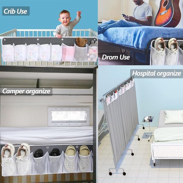 RV Husbil 8-Ficks Förvaring Hängande Organizer - Non-Woven Tyg Sängskoförvaring Grå