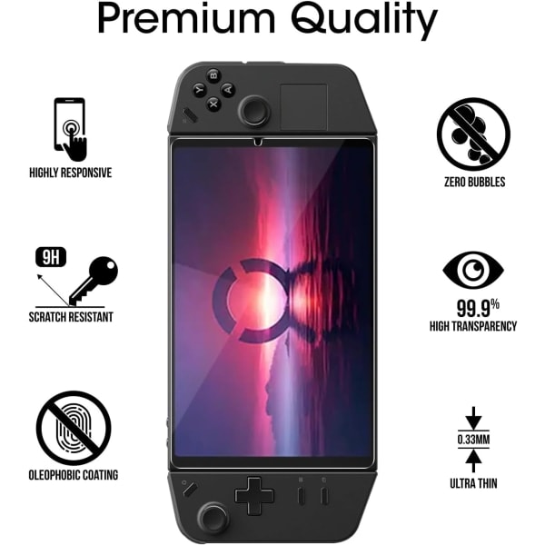 Skärmskydd i härdat glas för Lenovo Legion Go Gaming Handheld, transparent