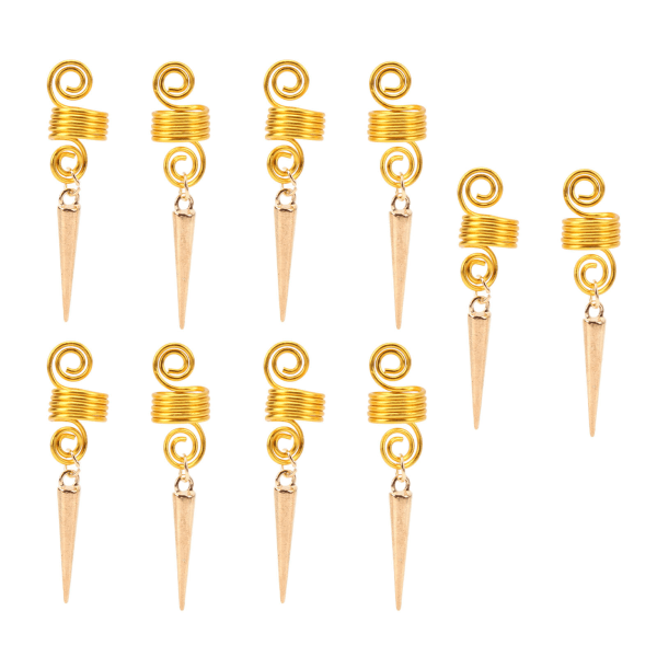 10 stk Dreadlocks Perler Fasjonable gullskjeggperler for DIY Armbånd Halskjede Smykker Hårdekorasjon