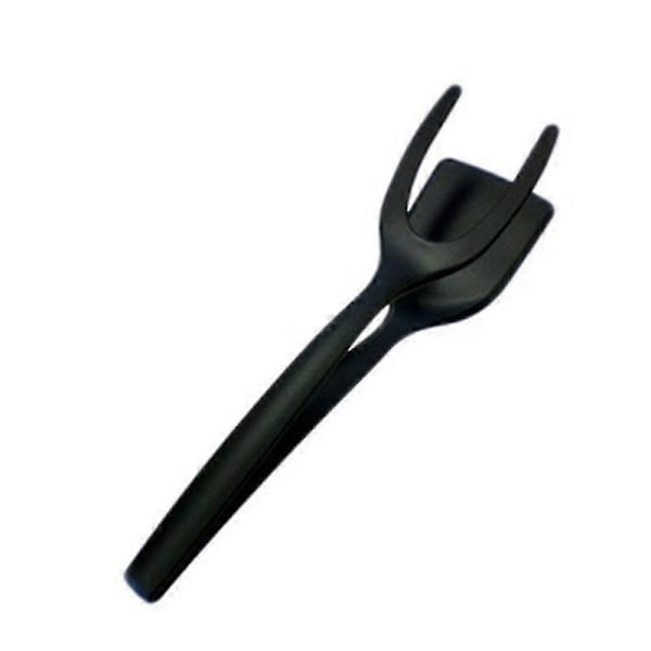 Stekespade for stekte egg, 2-i-1 silikon eggespade pannekaketang, svart（PA）