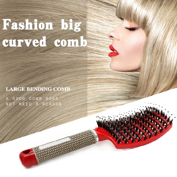 2 stk Buede Hårbørster Define Styling Brush, Krøllete Hårbørste, Hårstylingbørste for å Gre ut, Forme og Definere Krøller for Kvinner og Jenter