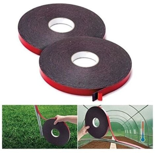 2 stycken värmebeständig och värmeledande skumtejp för trädgårdsväxthusbågar 20mm 20m,.pa