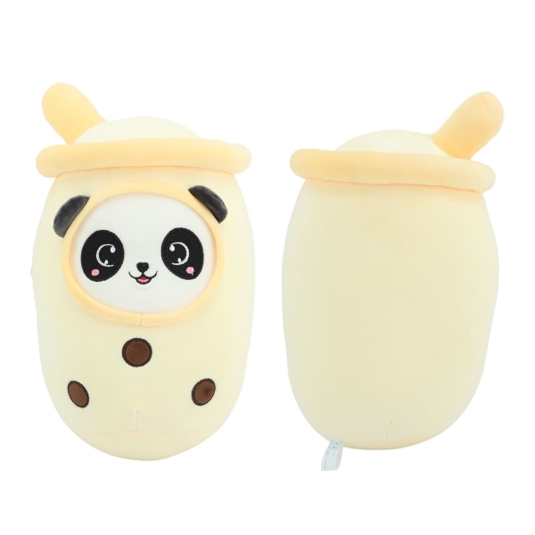 Suloinen täytetty maito teekuppi tyyny Pehmeä puuvilla kupla maitoteetä halaava nukkelelu kotiin Keltainen Panda