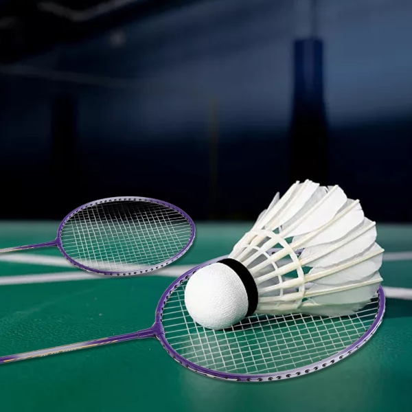 2 stk Badmintonketcher Ferrolegeret skridsikkert håndtag Lilla badmintonketchersæt til begyndere, professionelle