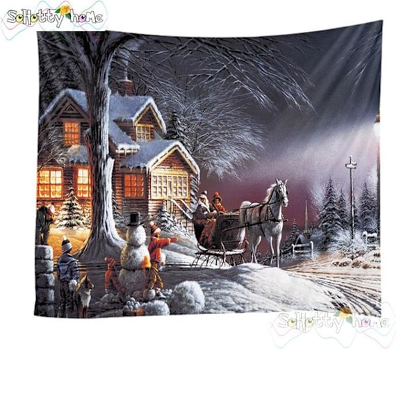 Blue Sky And Snow Wall Hanging Tapestry Christmas Wall Hanging Tree Wall Hanging Gorgeous Christmas Tree Fireplace Gifts