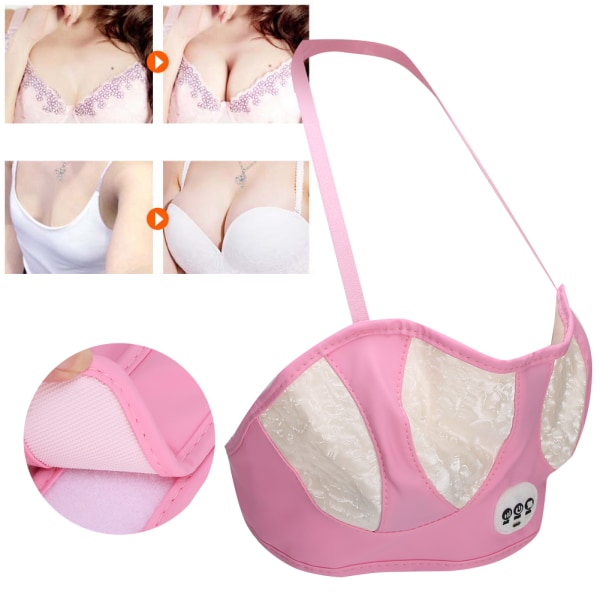 Elektrisk brystbrystmassagemaskine Brystforstørrelse Vibrationsbh-massageapparat PinkWhite (opladningstype)