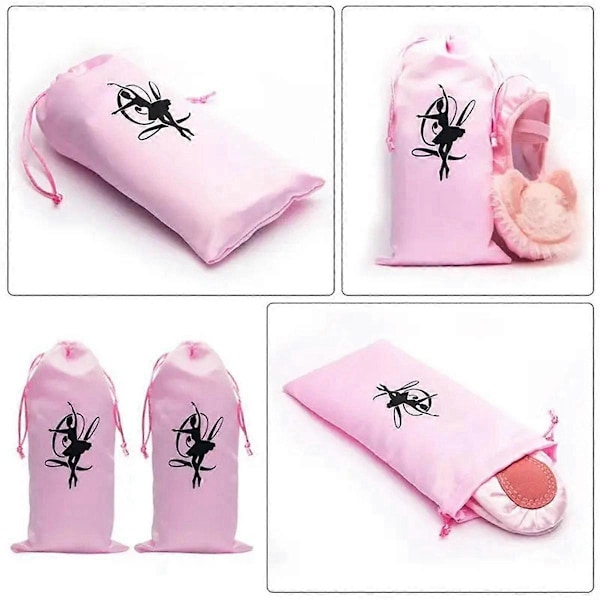 4 stk. Dansepose Sko Opbevaringspose Ballet Organizer Håndtaske Tasker Ballet, Pink.pa