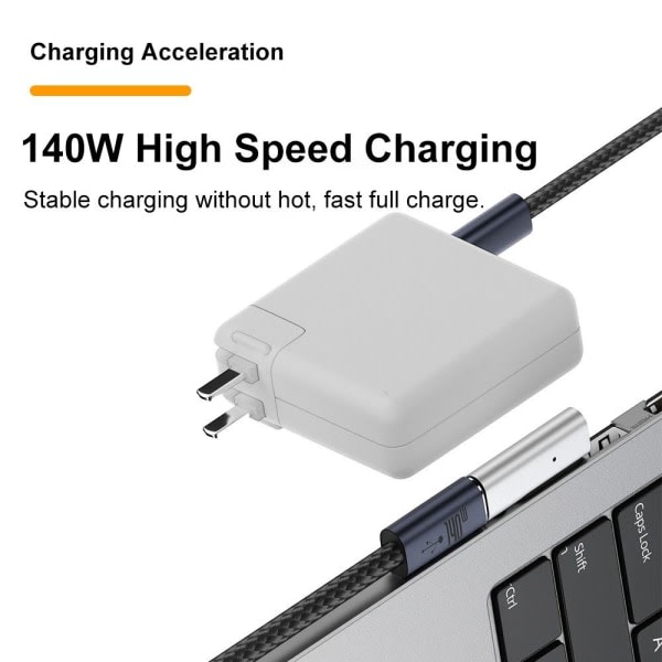 Typ-C hona till Magsafe 3-omvandlare USB-C magnetisk adapter Sidoböj