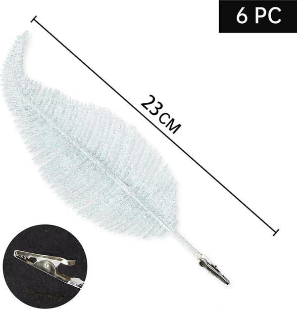 6 stk. glitterfjer