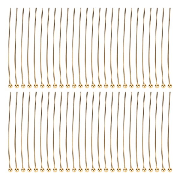 50 stk Kulehodepinner Smykkeanheng DIY Craft Perle Making Deler Tilbehør Gull 40mm / 1.57in