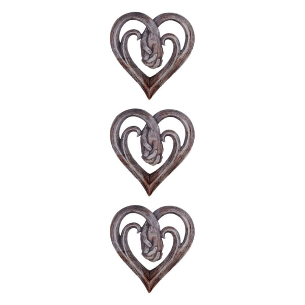 1/2/3/5 Handgjorda hjärta Handhängande väggdekor Plaque Love Heart 1 3ST