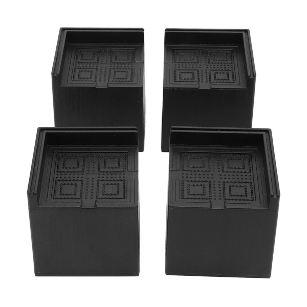 4 stk Møbelstigerør Plast EVA Square 3in Støtte Opp til 2200LBS for Vaskemaskin Seng Sofa Bord Sofa