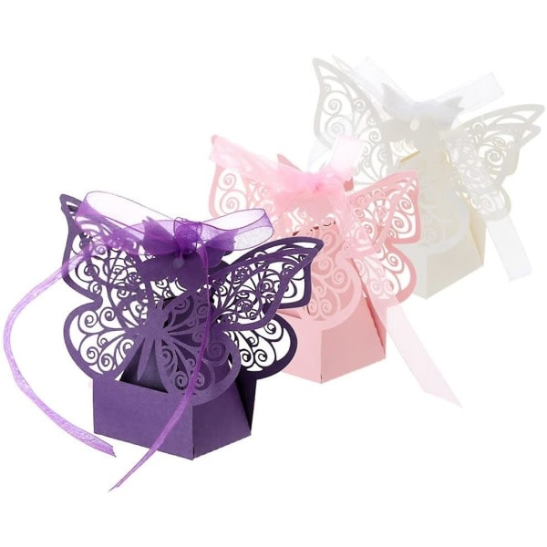 20ST Fjärilsförpackning Kartong-Mörkt lila