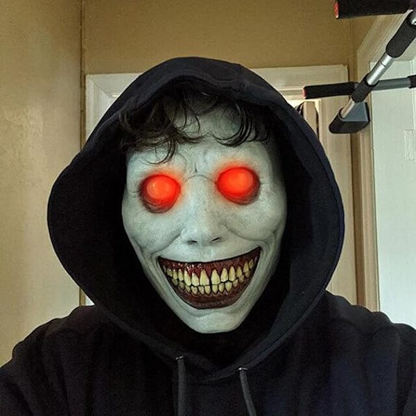 Pelottava Halloween-naamio aikuisille - Hymyilevä demoni, kauhunaamiot Cosplay Pelottava Halloween-pukukoriste Halloween-juhliin Karnevaali Cosplay