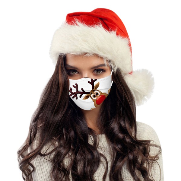 10 st julansiktsskydd för vuxna en gång printed ansiktsomslag 3 lager andas cover