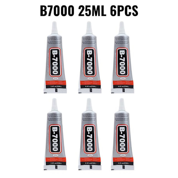 110ML 50ML 25ML 15ML 3ML B7000 Klar Kontakt Telefon Reparationslim Universal Glas Plast DIY Lim B-7000 Med Præcisionsapplikator Matches the image B7000 25ML 6PCs