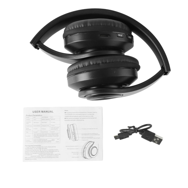 Trådløst Bluetooth-hodesett Stereolyd Støyreduksjon Bærbare sammenleggbare Bluetooth-hodetelefoner for sportsspill