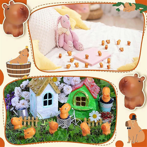Mini Capybara Hartsstaty, Capybara Modell Ornament, Miniatyrdjur, Skrivbord Utomhus Hantverk Orna.pa