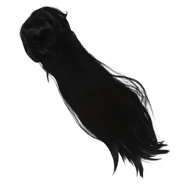 Kvinnor Långt hår Peruk Svart Färg Hårlugg Andas Net Tecknad karaktär Cosplay Raka Peruker 1 Meter