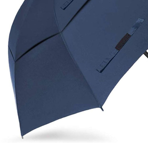 Udluftet paraplyfiber Vandtæt vindtæt 8 forstærkede spidser Automatisk åben dobbelt baldakin til mænd Blå