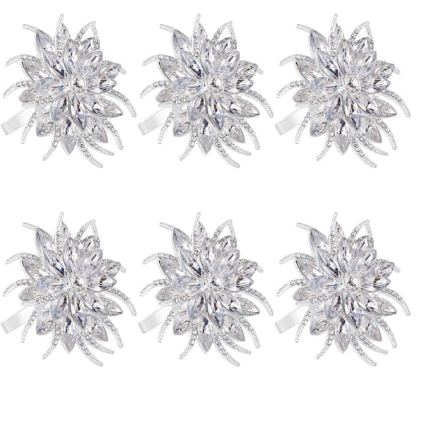 Paris_6 stk. Lotusblomst Servietringe Rhinestone Servietring Servietholder