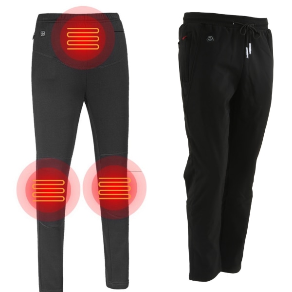 Oppvarmede bukser Polstret løs Uformell USB Elektrisk oppvarming Termostatiske knebeskyttere Varme varmebukser for menn XXXXL
